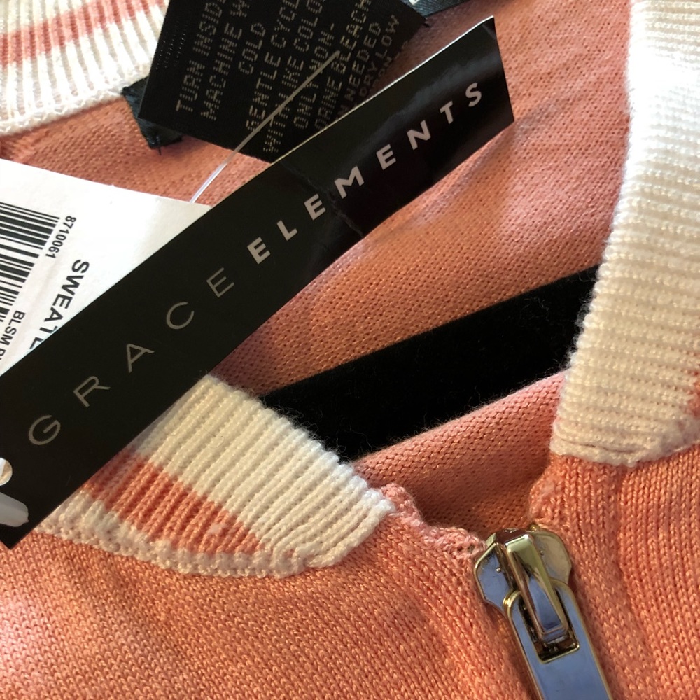 Grace Elements Pink W/ White Stripes Jacket - Picture 4 of 4